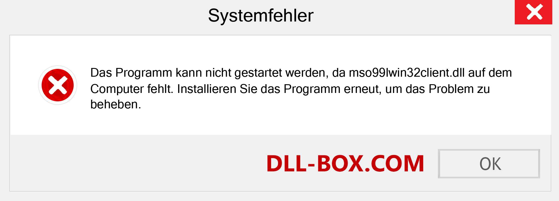 mso99lwin32client.dll-Datei fehlt?. Download für Windows 7, 8, 10 - Fix mso99lwin32client dll Missing Error unter Windows, Fotos, Bildern